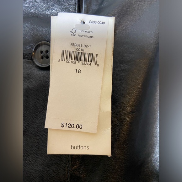 Banana Republic Black VEGAN LEATHER MIDI SKIRT  Size 18 NWT New $120 - Picture 7 of 9